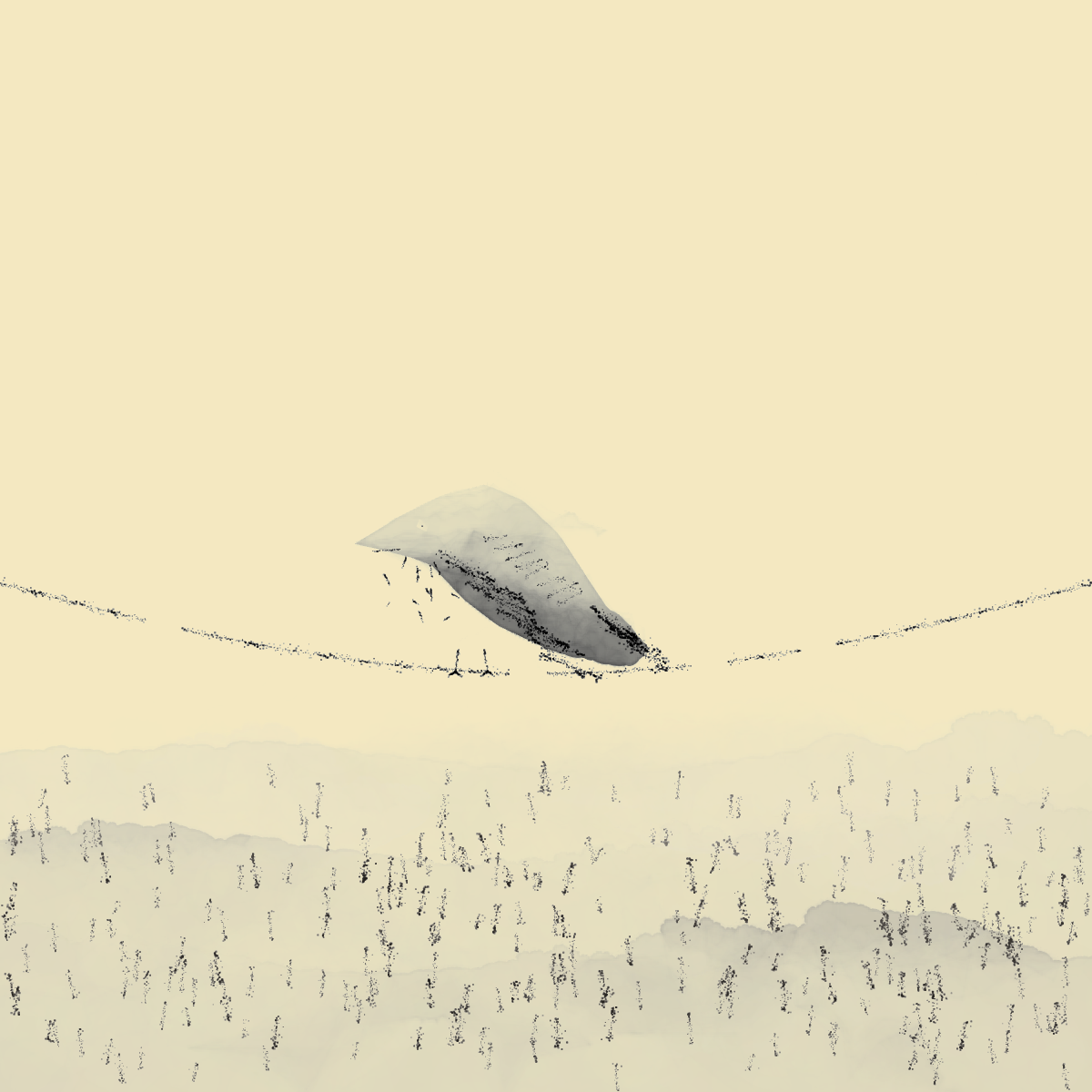 Crow in winter fog, DeepSeek V4 Flash