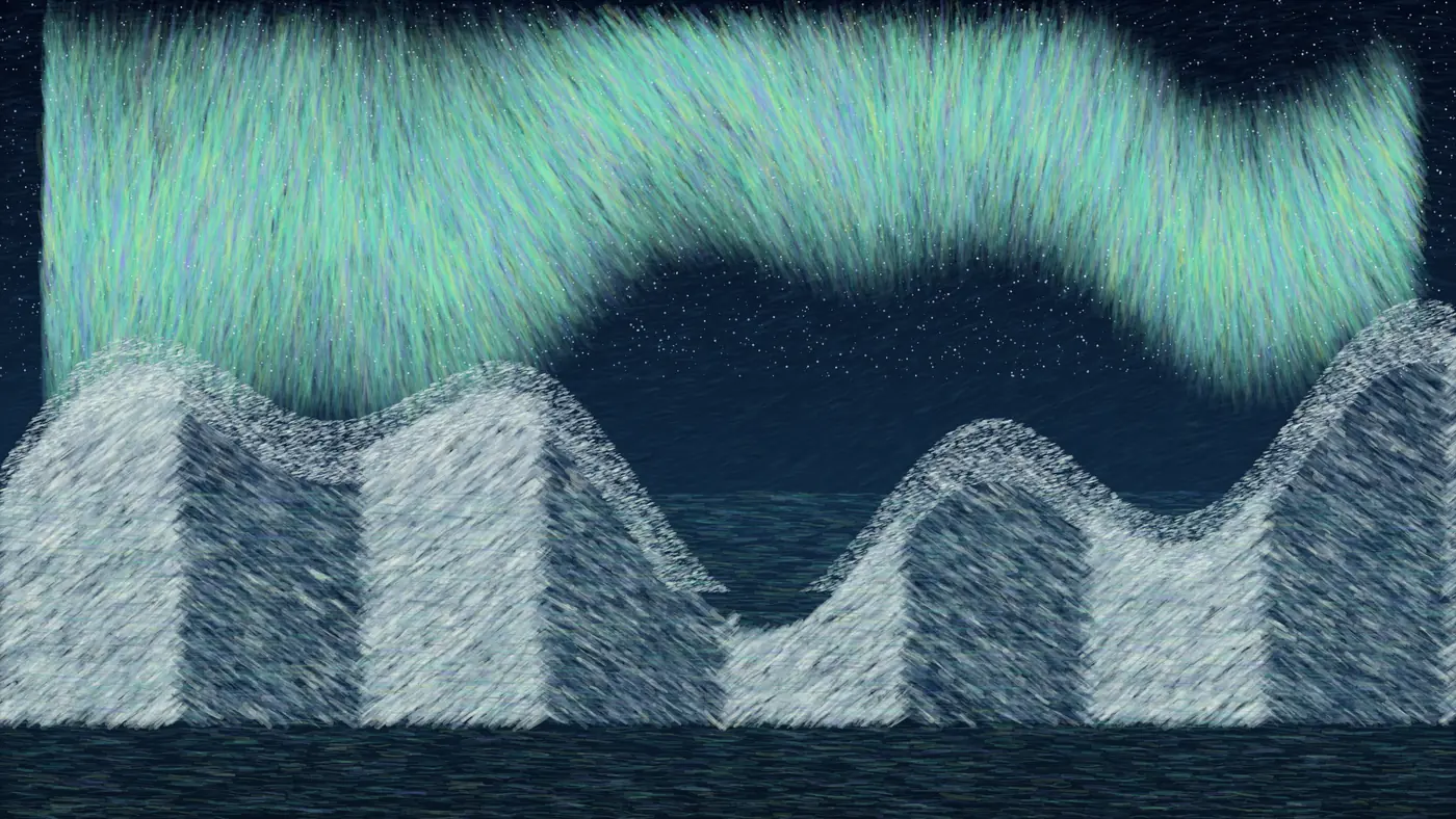 Aurora Over Serrated Peaks