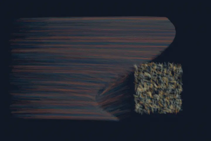 The Current Learns to Kneel: cumulative painting state 4 of 4; The Current Learns to Kneel stages deflected current as a competing material path with a retained remainder.