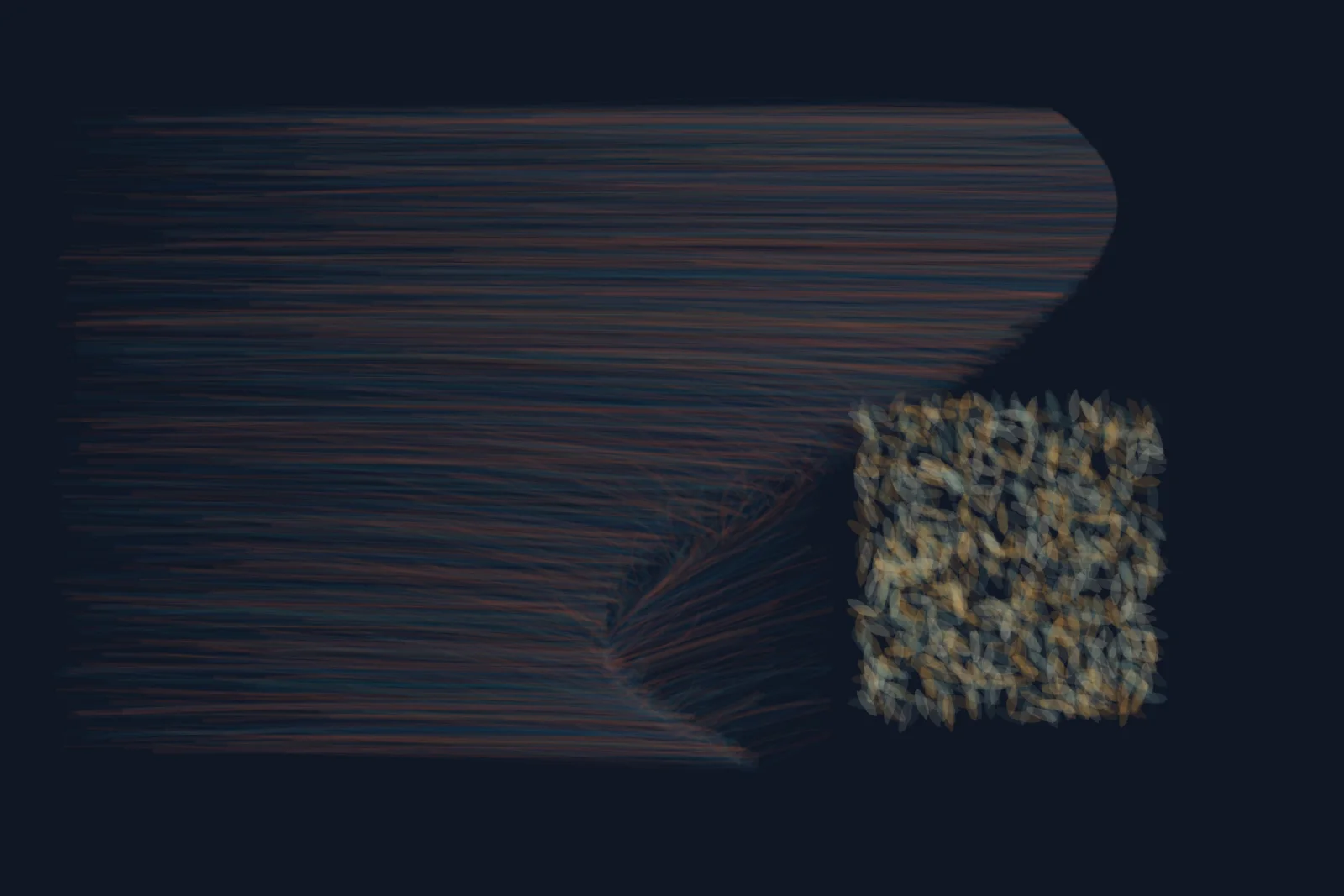 The Current Learns to Kneel stages deflected current as a competing material path with a retained remainder.
