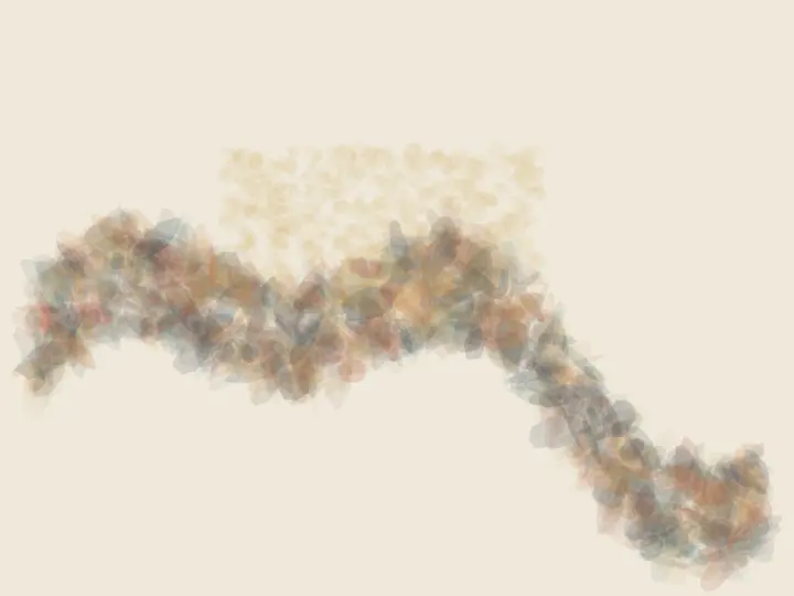 Salt Takes the Shape of Refusal: cumulative painting state 3 of 4; Salt Takes the Shape of Refusal stages porous dry reserve as a competing material path with a retained remainder.