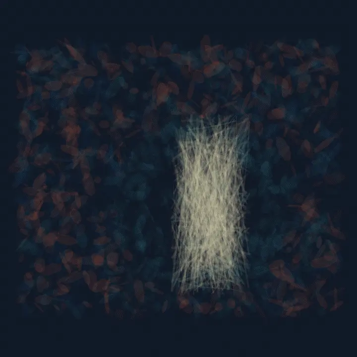Ash Cannot Cross the Wet Stone: cumulative painting state 3 of 4; Ash Cannot Cross the Wet Stone stages quenched offset basin as a competing material path with a retained remainder.