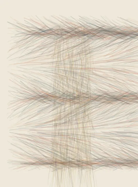 The Cloth Holds Back the River stages permeable diagonal weave as a competing material path with a retained remainder.