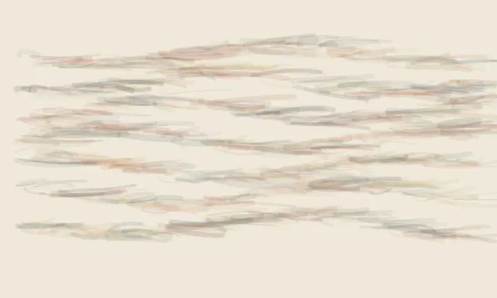 The Shore Remembers Each Wave: cumulative painting state 1 of 4; The Shore Remembers Each Wave stages unequal memory shores as a competing material path with a retained remainder.