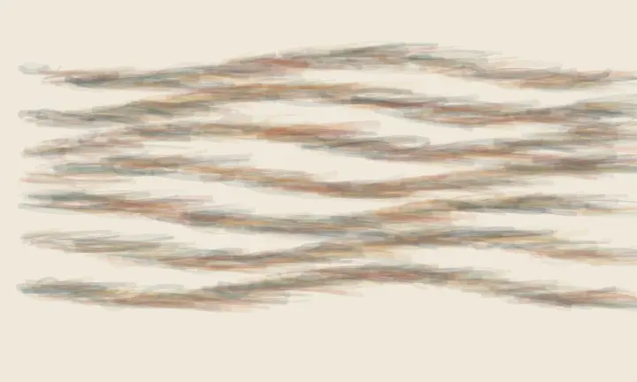 The Shore Remembers Each Wave: cumulative painting state 3 of 4; The Shore Remembers Each Wave stages unequal memory shores as a competing material path with a retained remainder.