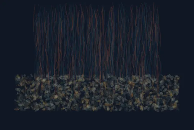 The Moss Keeps the Falling Iron stages soft catchment as a competing material path with a retained remainder.