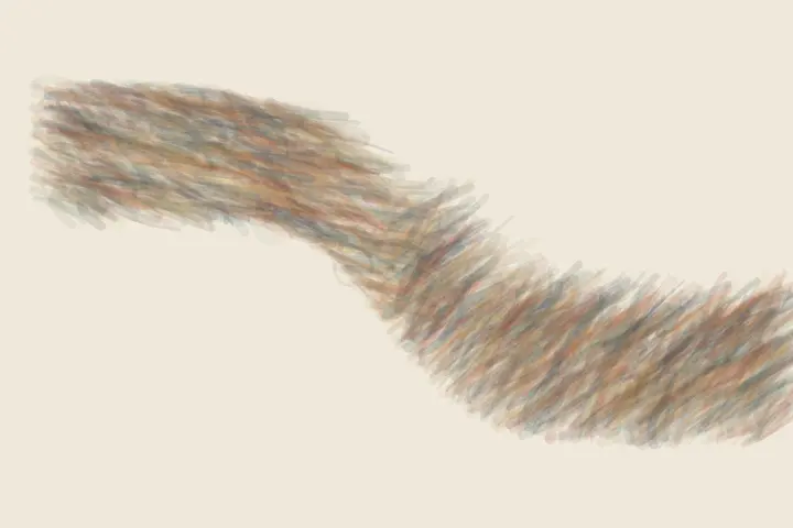 What I Could Not Stop, I Bent: cumulative painting state 4 of 4; What I Could Not Stop, I Bent stages self-chosen swerve as a competing material path with a retained remainder.