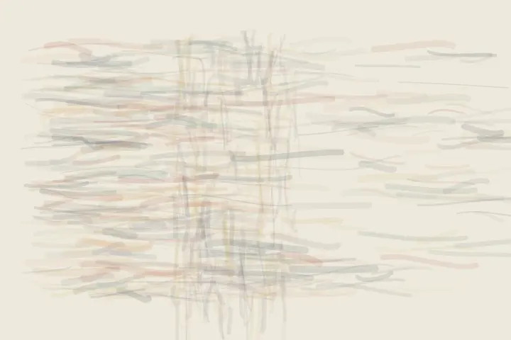 The Loom Refuses the Flood: cumulative painting state 2 of 4; The Loom Refuses the Flood uses weave to arrest a competing process.
