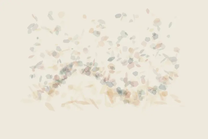 Ash Stops Where Gold Remembers: cumulative painting state 1 of 4; Ash Stops Where Gold Remembers uses granule to arrest a competing process.