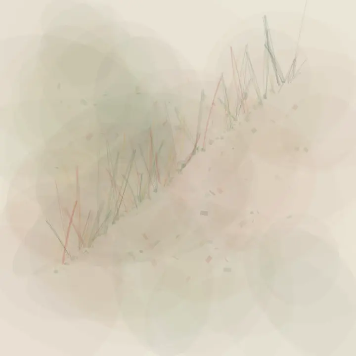 Garden in the Fault: cumulative painting state 4 of 4; Garden in the Fault stages root growth inhabits fracture as a material consequence of breakage.