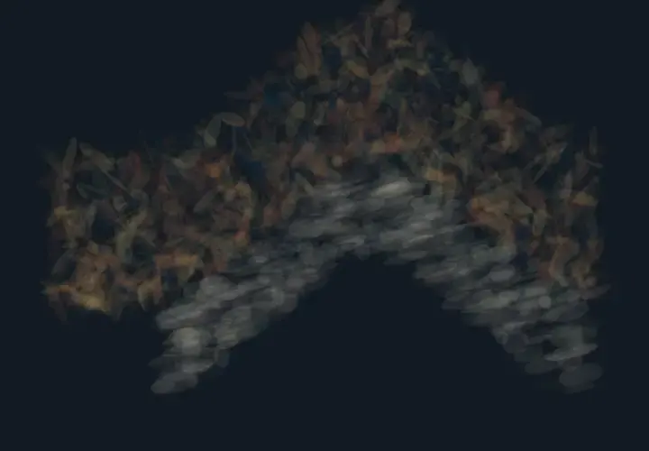 Shadow Caught by the Mountain: cumulative painting state 2 of 4; caught shadow suspends, redirects, or retains an unresolved consequence.