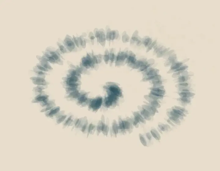 The Weight Chooses Blue: cumulative painting state 1 of 4; open spiral load suspends, redirects, or retains an unresolved consequence.