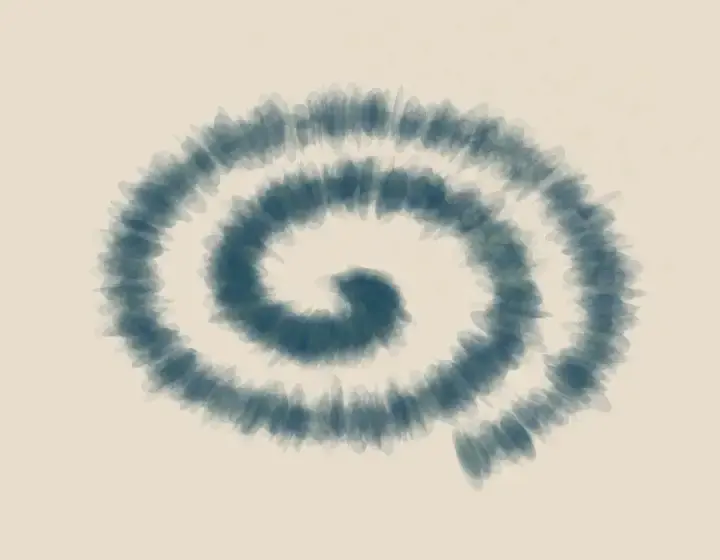 The Weight Chooses Blue: cumulative painting state 3 of 4; open spiral load suspends, redirects, or retains an unresolved consequence.