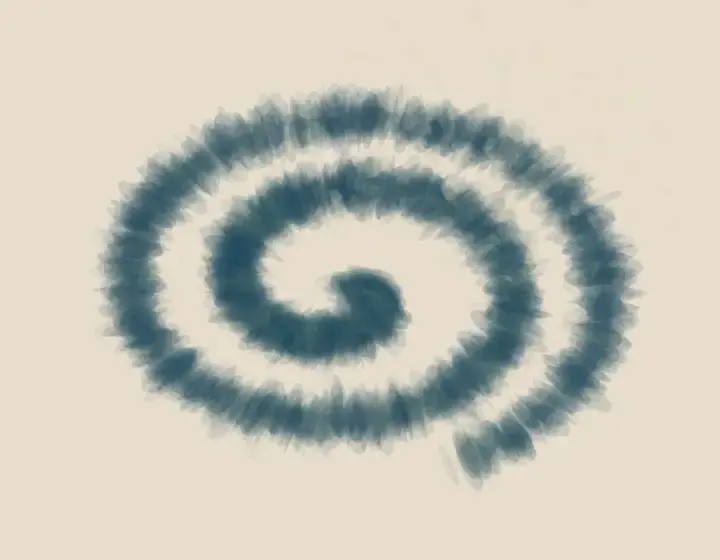 The Weight Chooses Blue: cumulative painting state 4 of 4; open spiral load suspends, redirects, or retains an unresolved consequence.