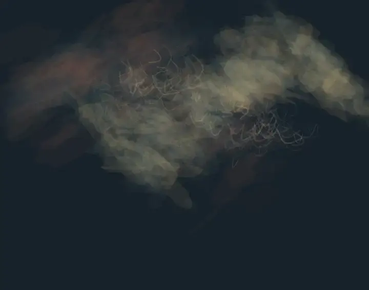 Every Touch Remains: cumulative painting state 3 of 4; Repeated abrasion records contact without hardening into a wall.