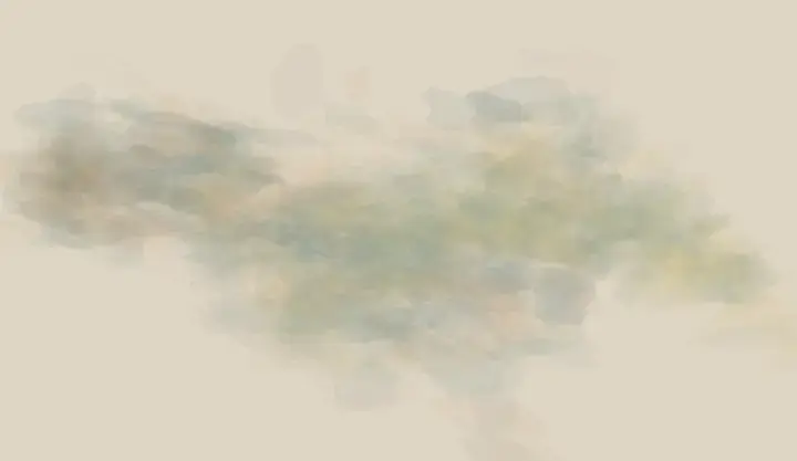 Freshness Enters Salt: cumulative painting state 2 of 4; Cold mineral matter dilutes a warmer saline body through a soft, off-axis exchange.
