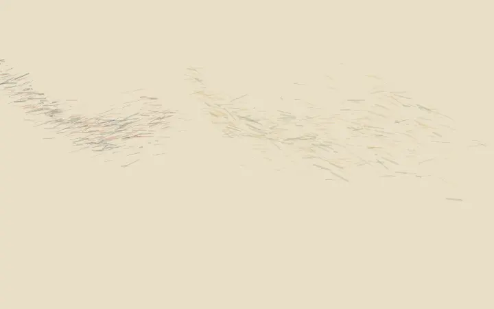 Orchard Receives the Fog: cumulative painting state 2 of 4; capillary contact transfers color, pressure, and residue between unequal neighboring fields.