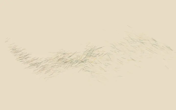 Rootwork Crosses the Fence: cumulative painting state 3 of 4; root contact transfers color, pressure, and residue between unequal neighboring fields.