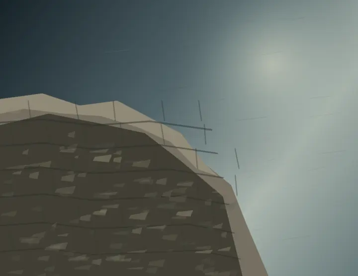 The Wall Forgets Its Weight: cumulative painting state 2 of 4; The Wall Forgets Its Weight is an independently authored causal raster study of the wall becomes weather.