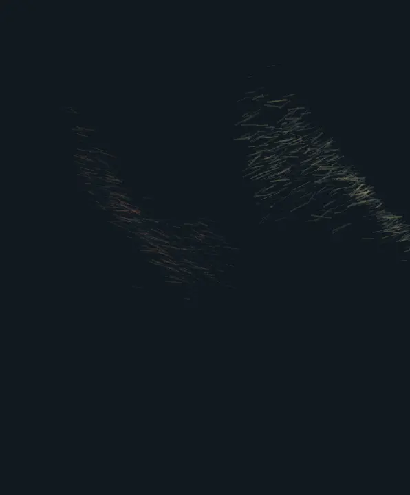 Two Silences Touch: cumulative painting state 2 of 4; silence contact transfers color, pressure, and residue between unequal neighboring fields.
