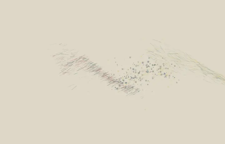 The Neighbor Leaves Light: cumulative painting state 4 of 4; afterlight contact transfers color, pressure, and residue between unequal neighboring fields.