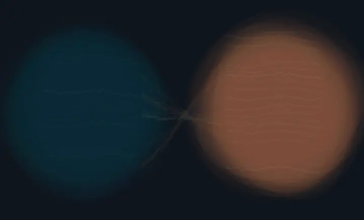 Honest Distance: cumulative painting state 3 of 4; Honest Distance stages held distance with nonbinding signal as reciprocal material consequence.