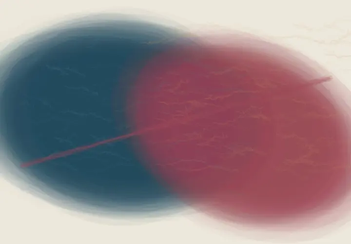 Weather Enters Weather: cumulative painting state 4 of 4; Weather Enters Weather stages weather entrainment as reciprocal material consequence.