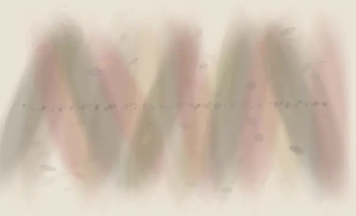 Wall of Every Touch: cumulative painting state 2 of 4; Wall of Every Touch stages fingerprint memory wall as reciprocal material consequence.
