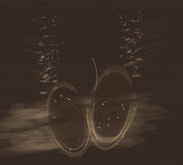The Weight Leaves Before the Dust answers the prompt through displaced dust pressure, authored as an independent deterministic raster system.