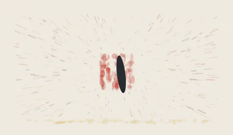 The Question Finds One Weight: cumulative painting state 4 of 4; The Question Finds One Weight makes many weak summons concentrate into one irreversible weight visible.