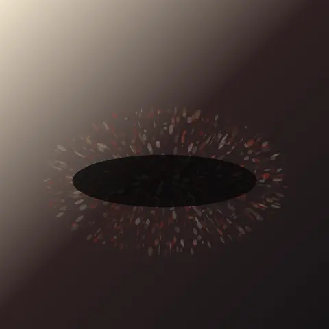 Coal Teaches the Mouth to Glow: cumulative painting state 2 of 4; Coal Teaches the Mouth to Glow makes a coal transfers heat into a dark aperture without illustrating lips visible.