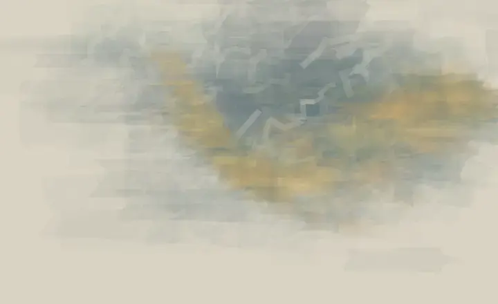 Twelve Withdrawals of Water: cumulative painting state 2 of 3; Cold pale sediment rises and withdraws around an irregular tidal deposit without drawing a moon or waterline.