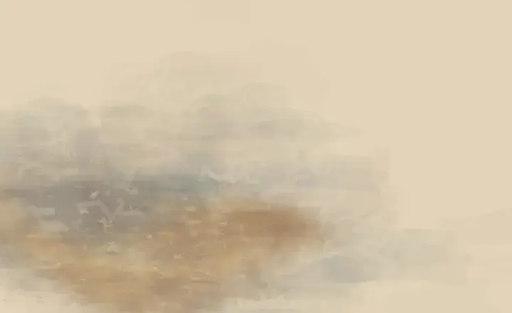 Distance Is an Oxide: cumulative painting state 3 of 3; Warm distance thickens into oxide while nearer matter is abraded into a pale exposed field.