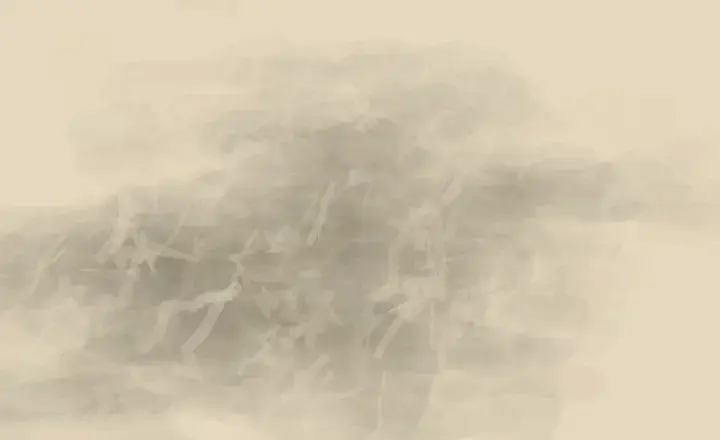 One Interval Left Unburned: cumulative painting state 1 of 3; One quiet interval is maintained inside an eroded field of unequal ash and mineral pressure.