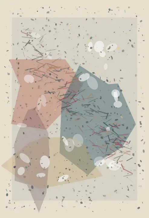 Margin of Certainty: cumulative painting state 3 of 3; A tall pale field carries graphite-like residue across a central diagonal while cream support remains exposed at the margins.