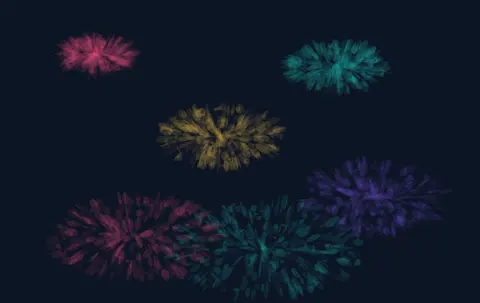 The Ground Dreams in Color: cumulative painting state 1 of 4; The Ground Dreams in Color makes the open painter lets chromatic bodies choose their own gravity visible.