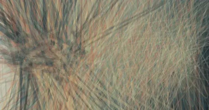 Pursuit Rewrites the Pattern: cumulative painting state 2 of 3; Smoke chalk compresses toward an off-frame pressure while a pale camouflage wake opens to the right; the change is carried by spacing and opacity rather than a target.
