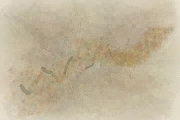Root Sutures: cumulative painting state 3 of 3; An asymmetric living field stages a root repairs the cracked vessel. through pressure, granular deposits, abrasion, and exposed support.