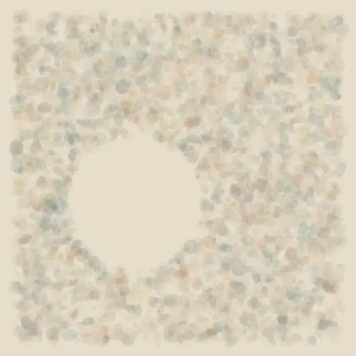 The Center They Refuse to Fill: cumulative painting state 3 of 4; peripheral colony exchange turns many local decisions into an open spatial event.