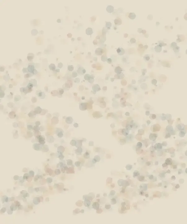 Rain Selects the Spores: cumulative painting state 1 of 4; spore rain selection turns many local decisions into an open spatial event.