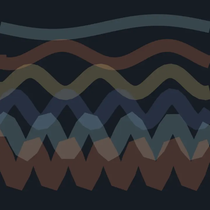 Six Skies Under One Lintel: cumulative painting state 1 of 4; Six Skies Under One Lintel makes six atmospheric pressures deform one lintel visible through material consequence.