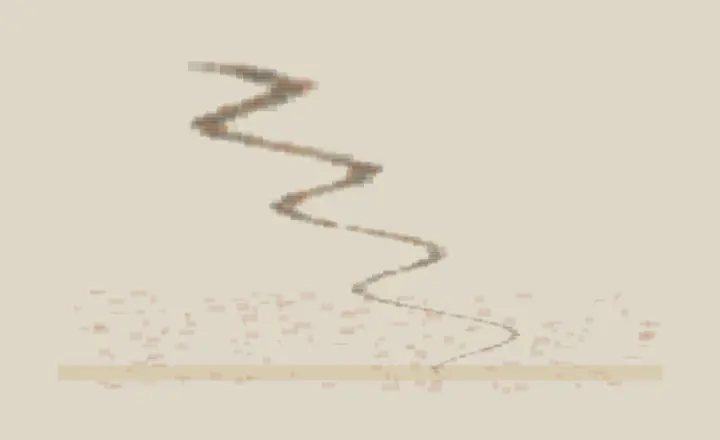 The Vertical Gives Way: cumulative painting state 3 of 4; The Vertical Gives Way makes vertical ambition erodes into lateral sediment visible through material consequence.