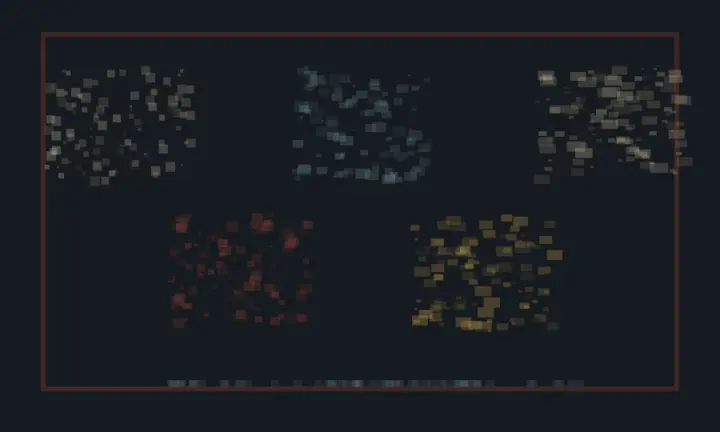 Each Voice Keeps Its Aggregate: cumulative painting state 4 of 4; Each Voice Keeps Its Aggregate makes different aggregates retain distinct grain under the same pressure visible through material consequence.