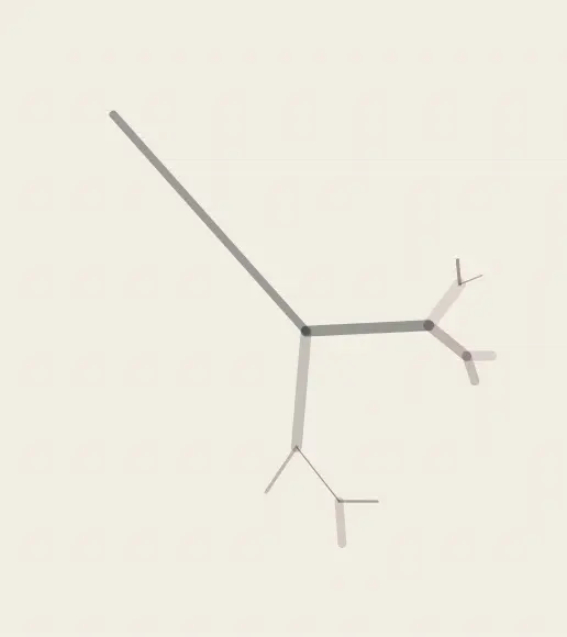 The Spill Invents a Root: cumulative painting state 1 of 4; The Spill Invents a Root answers an open prompt through capillary incident, authored as its own local raster system.