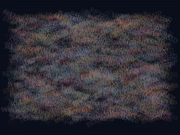 A Garden Made of Unsaid Names: cumulative painting state 3 of 4; A Garden Made of Unsaid Names answers an open prompt through lexical nocturne garden, authored as its own local raster system.