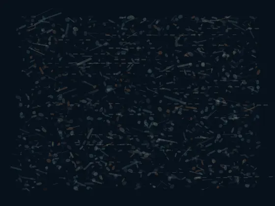 The Receiver Is Made of Distance: cumulative painting state 2 of 4; The Receiver Is Made of Distance answers an open prompt through abraded signal lattice, authored as an independent causal raster system.
