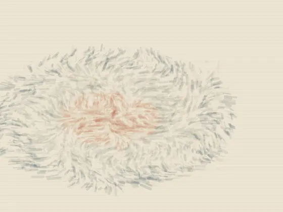 Every Thought Returns by Another Shore: cumulative painting state 3 of 4; Every Thought Returns by Another Shore answers an open prompt through sedimentary memory basin, authored as an independent causal raster system.