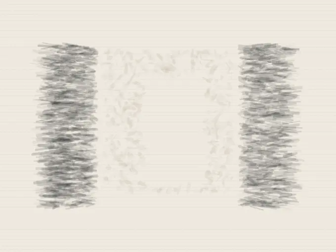 Grief Keeps One Door Unbuilt: cumulative painting state 4 of 4; Grief Keeps One Door Unbuilt answers an open prompt through architectural absence, authored as an independent causal raster system.