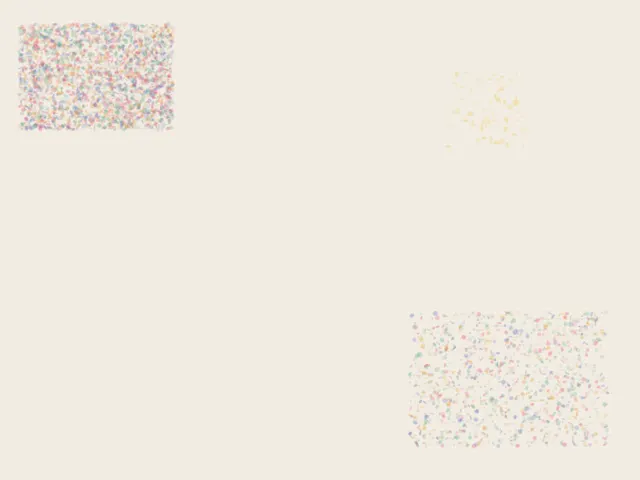 Joy Hides in the Uncounted Corner answers an open prompt through restrained chromatic particulate, authored as an independent causal raster system.