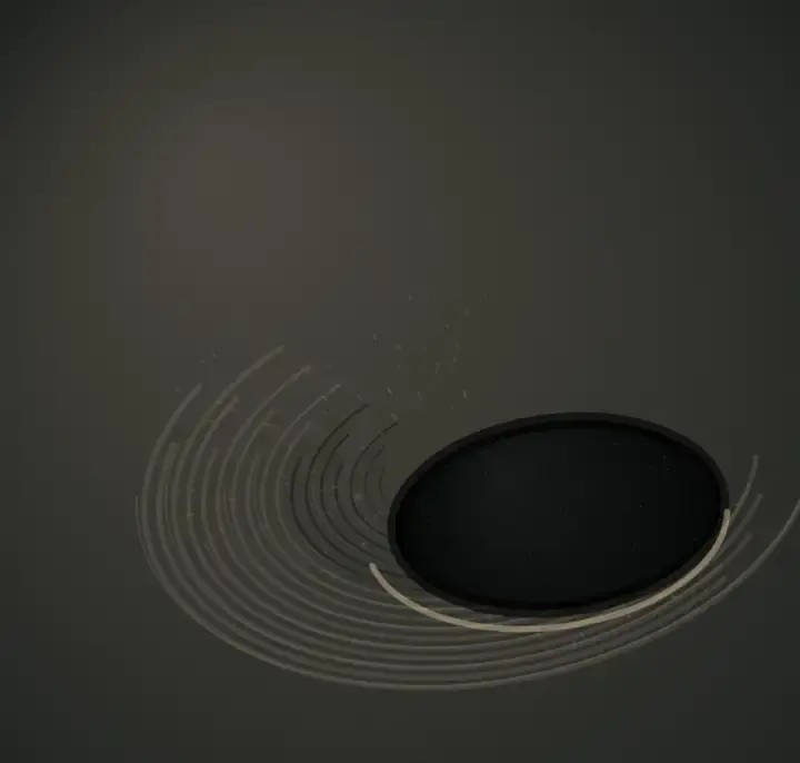 The Weight the Hollow Learns: cumulative painting state 3 of 4; Broken compression arcs gather around a low-right matte load, squeezing a pale seam across a dark receiving ground.